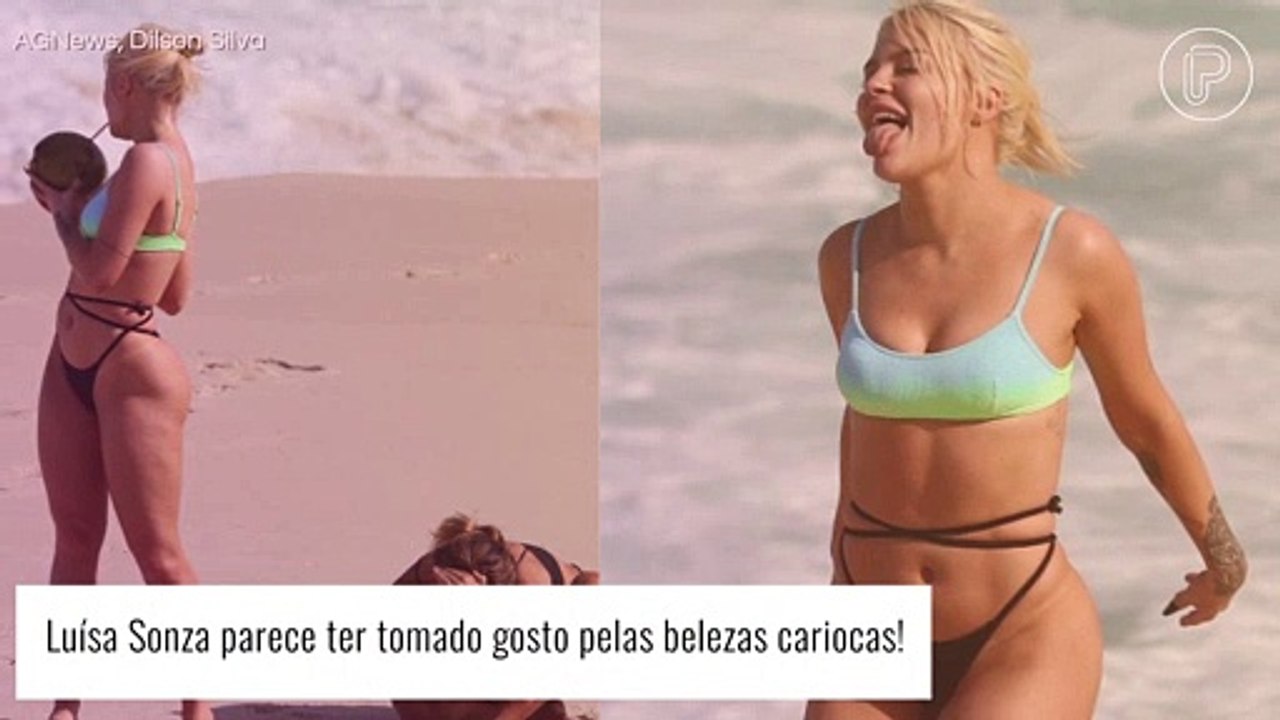 De biquíni, Luísa Sonza faz 'ensaio amador' de fotos na praia para destacar bumbum. Veja!