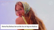 Marina Ruy Barbosa exibe bumbum de biquíni e detalhe no corpo da atriz surpreende famosa