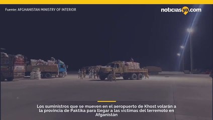 Suministros para ser enviados a las víctimas del terremoto en la provincia de Paktika