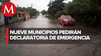 Aumentan los municipios afectados por las fuertes lluvias en Veracruz