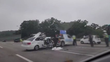 수도권 순환도로에서 승용차·버스 추돌 사고...두 명 부상 / YTN