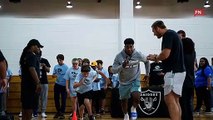 Raiders Rookies Take Part in a Youth Camp at a Local Boys   Girls Club