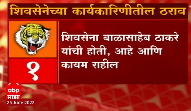 Shiv Sena Meeting : शिवसेनेच्या कार्यकारिणीतील ठराव, शिवसेना बाळासाहेब ठाकरेंची होती, आहे आणि राहील