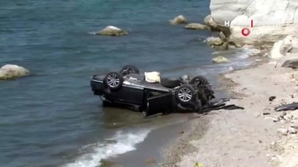 Haciz gelen aracını uçurumdan aşağı attı