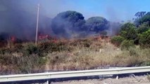 Incendio a Messina sulle colline della Panoramica