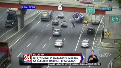 Bus sa Peru, tumagilid matapos sumalpok sa security barrier; 17 sugatan | 24 Oras Weekend