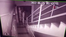 Binaya giren hırsızlar motosiklet çaldı, o anlar kameraya yansıdı