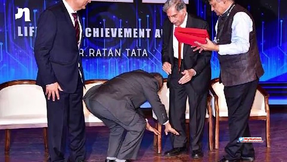 Narayana Murthy Touching Ratan Tata's Feet Reflects India's Traditional Ethos