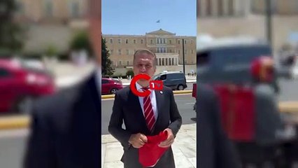 Sarıgül Yunanistan'da Türk bayrağı açtı: Barışa gel Miçotakis