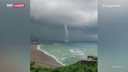 Zonguldak'ta dev hortum: Kıyıya kadar geldi