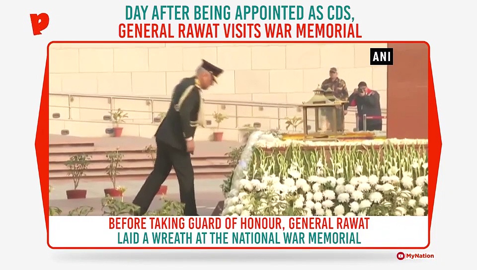 NewYear: CDS General Bipin Rawat pays tribute at National War Memorial