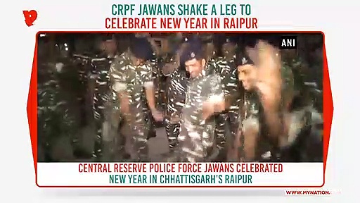 Jawans dance to celebrate New Year 2020 in Raipur