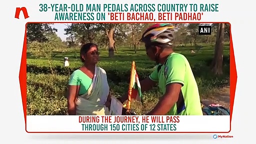 38-year-old man pedals across country to raise awareness on 'Beti Bachao, Beti Padhao'