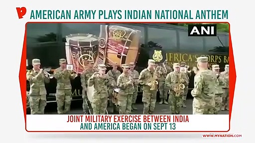 American army plays Indian National Anthem during joint exercise