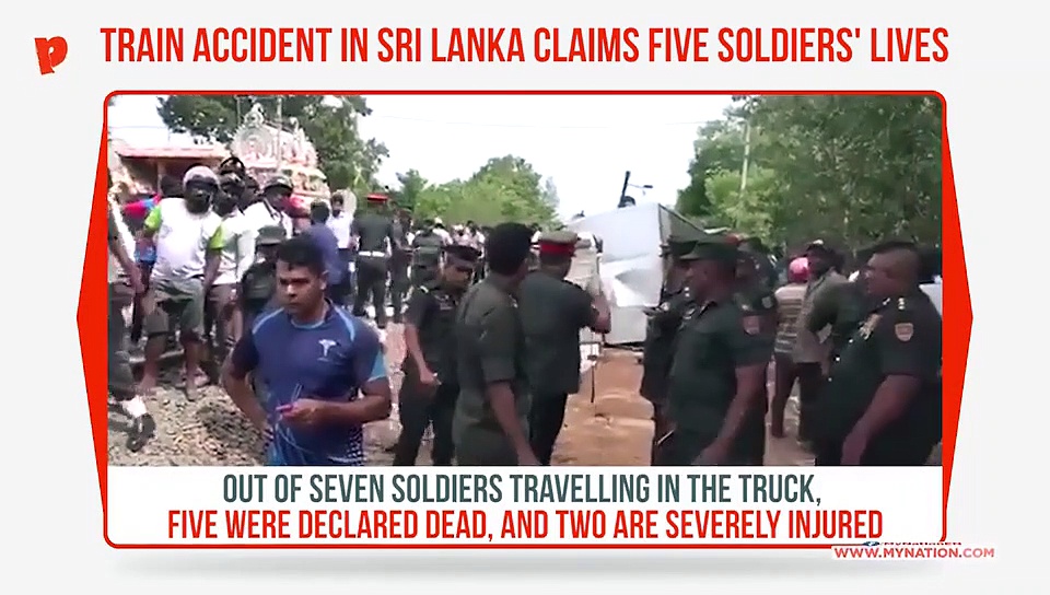 Sri Lanka: 5 soldiers dead, 2 injured after train hits army truck in Kilinochchi