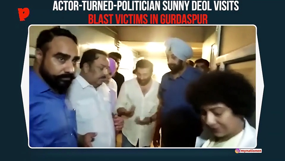 Gurdaspur explosion: MP Sunny Deol visits blast victims at hospital