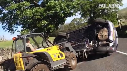 Angry Farmer Flips Car Off His Land - Fails Of The Week   FailArmy
