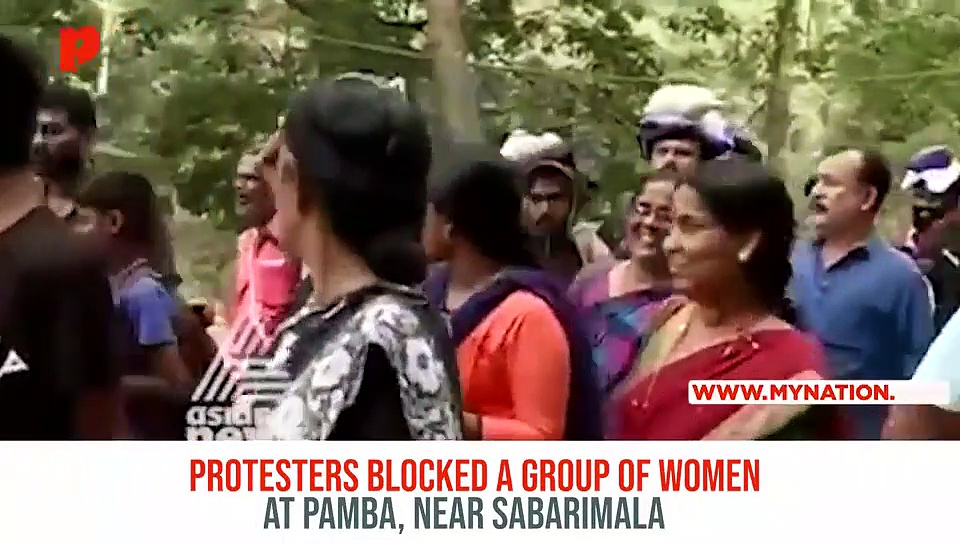 Sabarimala doors open; women stopped from offering prayers at Pamba Ganesha temple (Video)