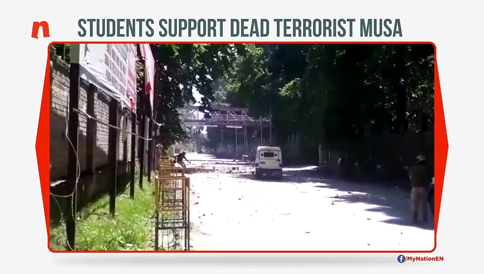 WATCH: Students in Kashmir support terrorist Zakir Musa, clash with security forces