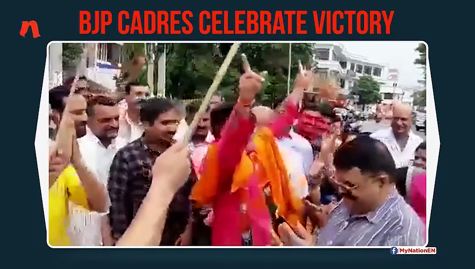 Election results 2019: BJP cadres break out in celebration in North India
