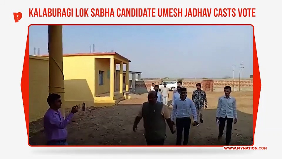 Kalaburagi: BJP candidate Umesh Jadhav exercises franchise, requests citizens to vote