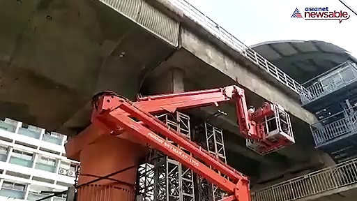 Metro pillar crack temporarily fixed by BMRCL engineers