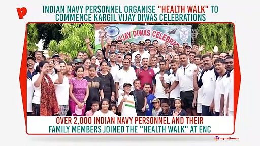 Kargil Vijay Diwas: Indian Navy personnel participate in 'Health Walk' to set off celebrations