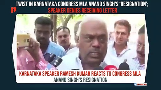 Twist in Karnataka Congress MLA Anand Singh’s ‘resignation’; Speaker denies receiving letter