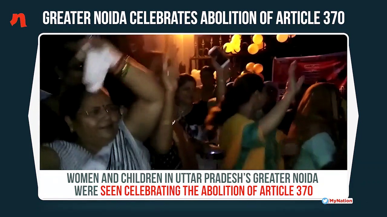 Article 370 scrapped: Women and children celebrate in Greater Noida