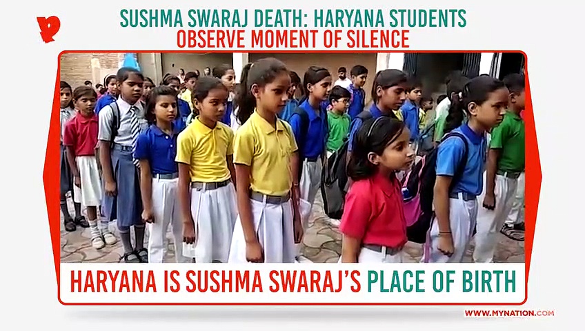 Sushma Swaraj death: RPS students observe moment of silence, pay floral tributes