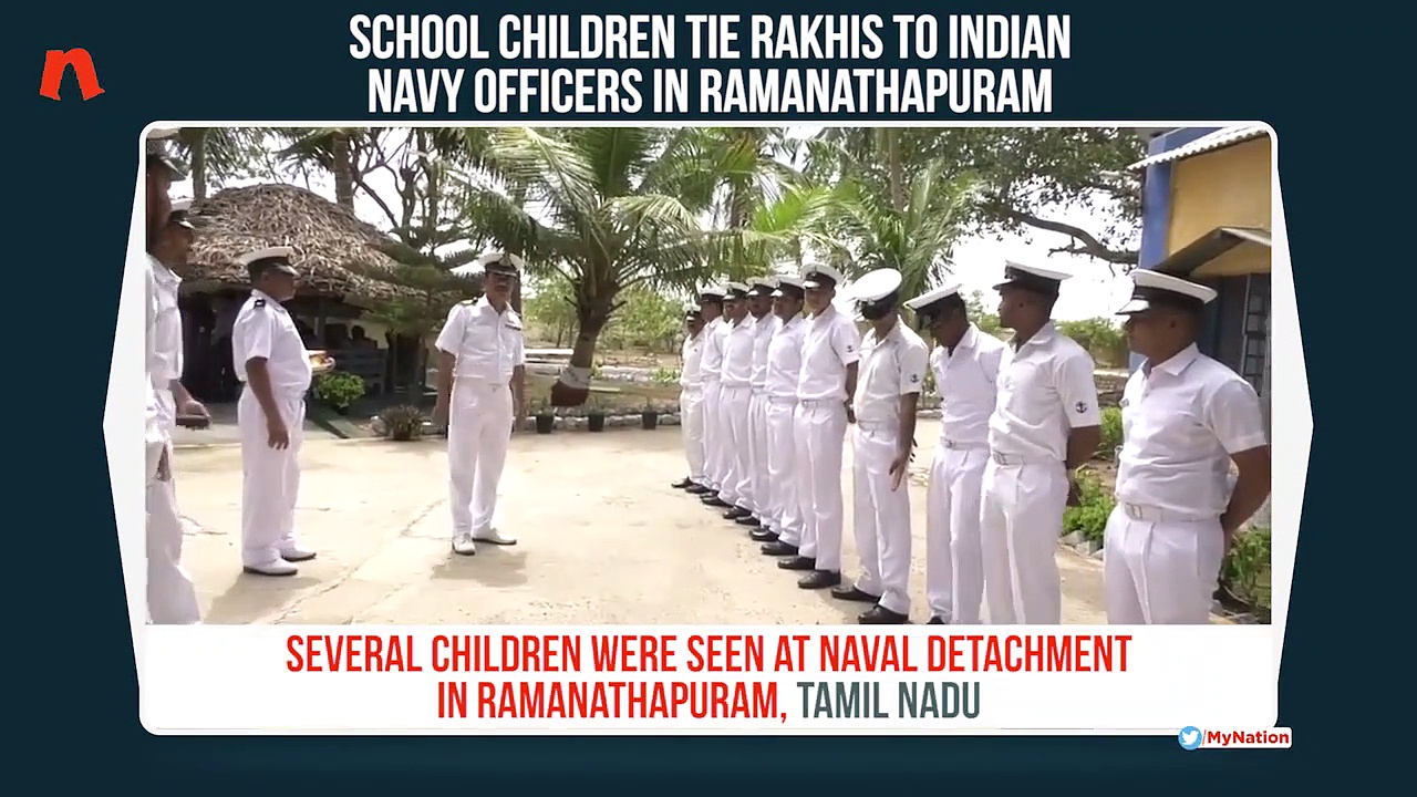 Teary-eyed Indian Navy officials celebrate Raksha Bandhan in Tamil Nadu