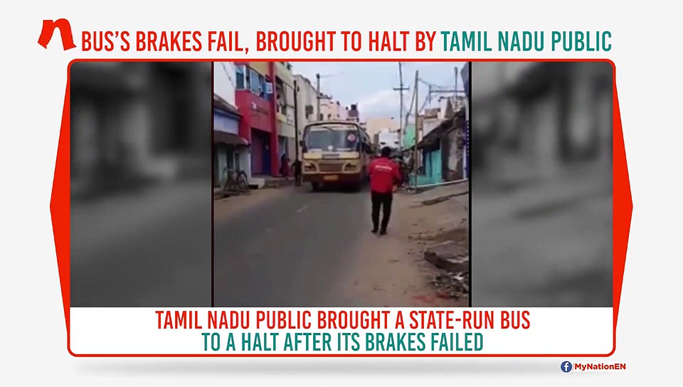 Tamil Nadu: Bus’s brakes fail in Dindigul; Zomato delivery guy, bystanders avert major accident