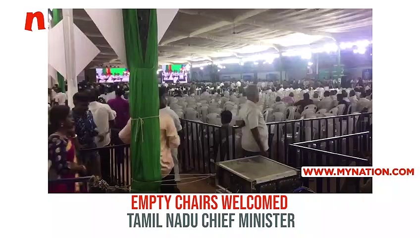 Tamil Nadu: Empty chairs greet the Chief Minister during MGR's centenary celebration (Video)