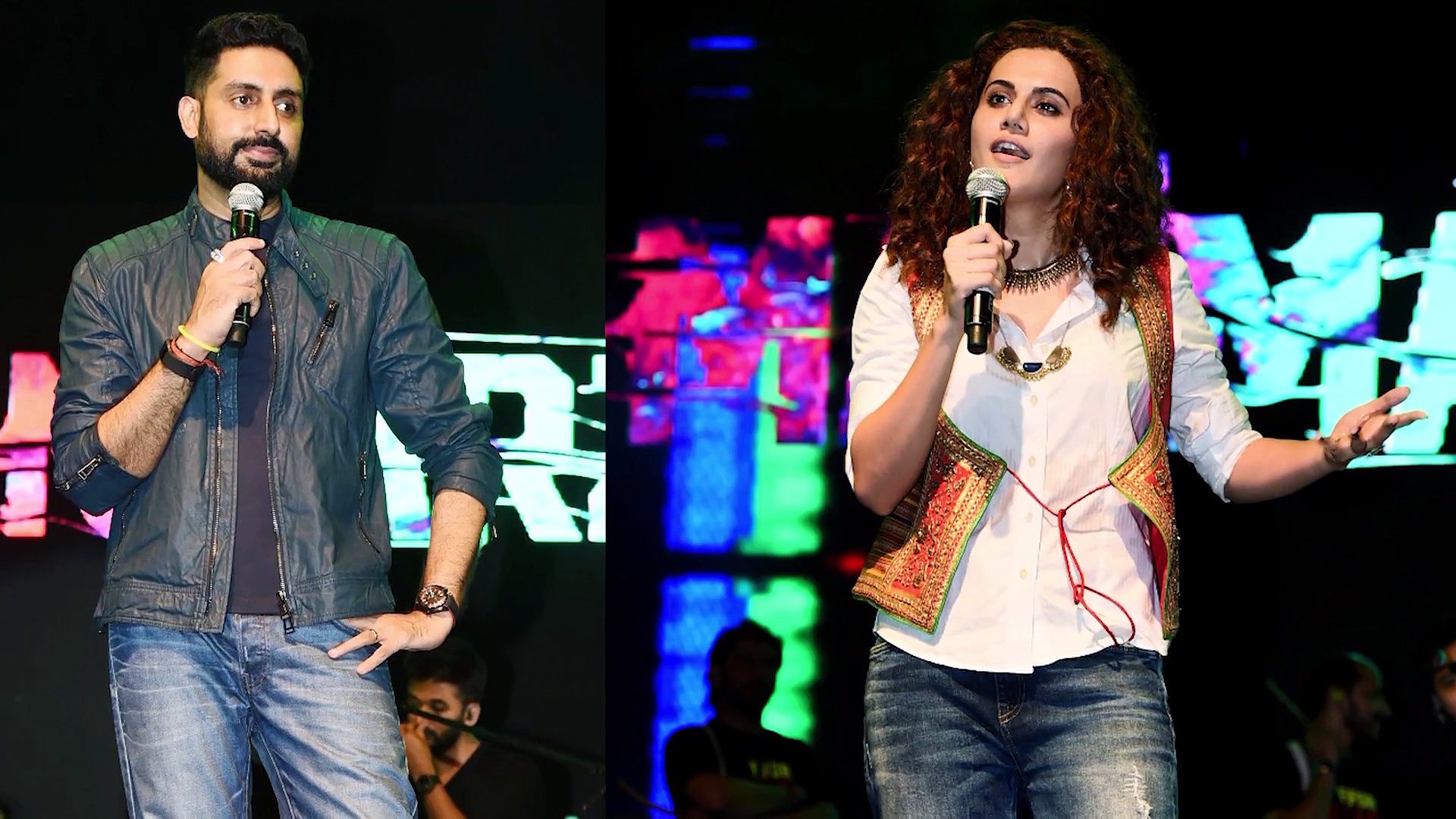 Abhishek Bachchan, Taapsee Pannu at the Manmarziyaan Mumbai concert