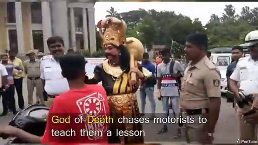 Yama - God of death chases motorists to teach them a lesson