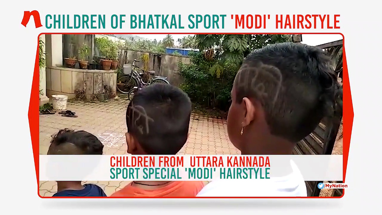 Uttara Kannada children sport new hairstyle to express admiration for Prime Minister Modi