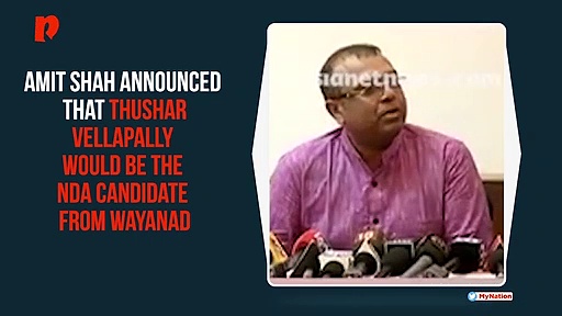 Amit Shah announces Thushar Vellapally as Rahul Gandhi’s opponent in Wayanad