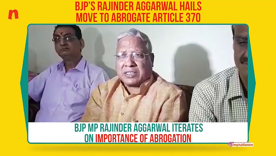 BJP’s Rajinder Aggarwal: Abrogation of Article 370 necessary to eliminate terror