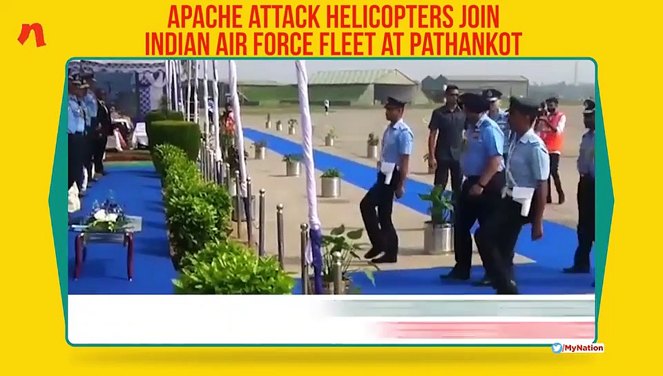 Apache attack helicopters join Indian Air Force fleet at Pathankot