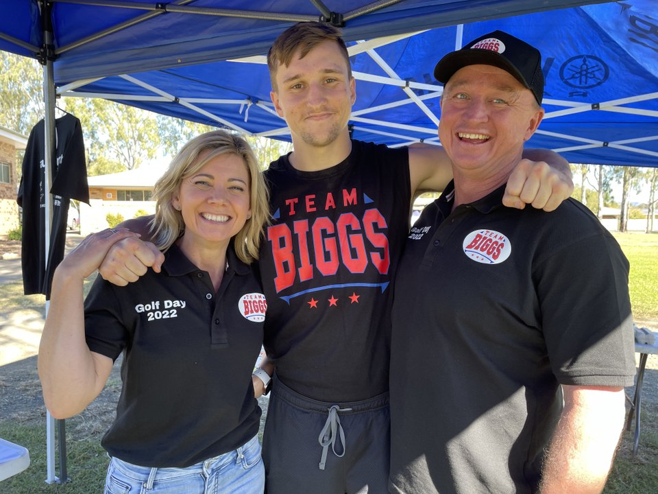 Beaudesert boxer Dylan Biggs feels the love at golf day, June 25, Beaudesert Times