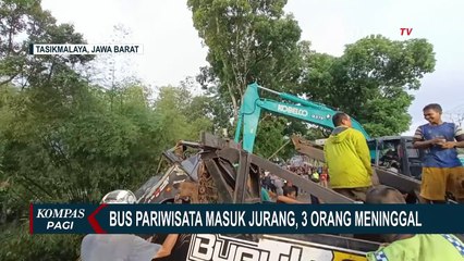 Evakuasi Dramatis Bus Pariwisata yang Terjun ke Jurang Sedalam 10 Meter