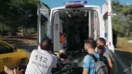 Denizden dönen kız kardeşler motosikletin devrilmesi sonucu hastanelik oldu