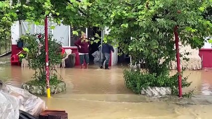 Sağanak nedeniyle bazı evleri su bastı (2)
