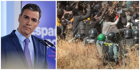 Sánchez, sopapeado por alabar la represión marroquí que deja varias decenas de muertos en la valla de Melilla