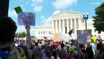 Manifestações nos EUA contra a revogação do direito ao aborto