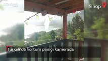Türkeli'de hortum paniği kamerada