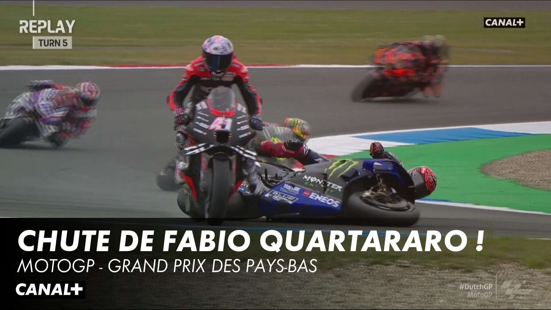 Chute de Fabio Quartararo - Grand Prix des Pays-Bas - MotoGP - Vidéo  Dailymotion