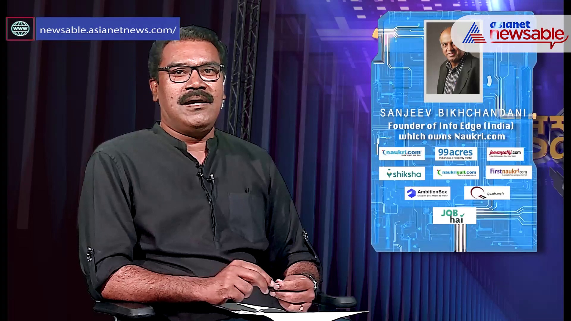Asianet News Samvad with Naukri.com founder Sanjeev Bikhchandani