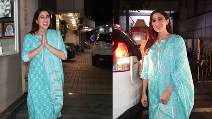 Sara Ali Khan काफी वक्त बाद सूट पहने आई नजर, Paparazzi ने देर रात घर के बाहर घेरा! *Bollywood