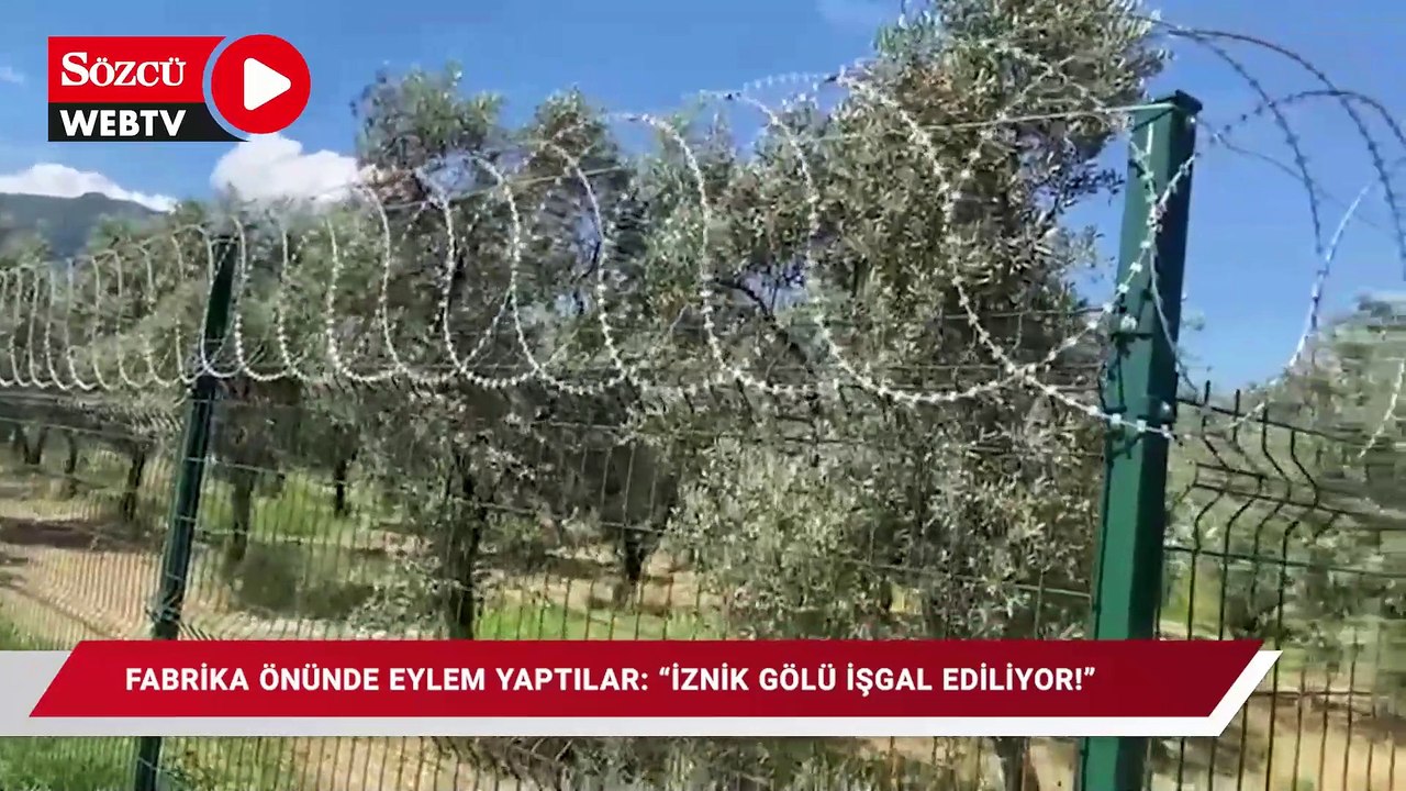 Fabrika önünde eylem yaptılar: "İznik Gölü işgal ediliyor"